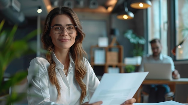 Vrouw aan het bureau met een laptop