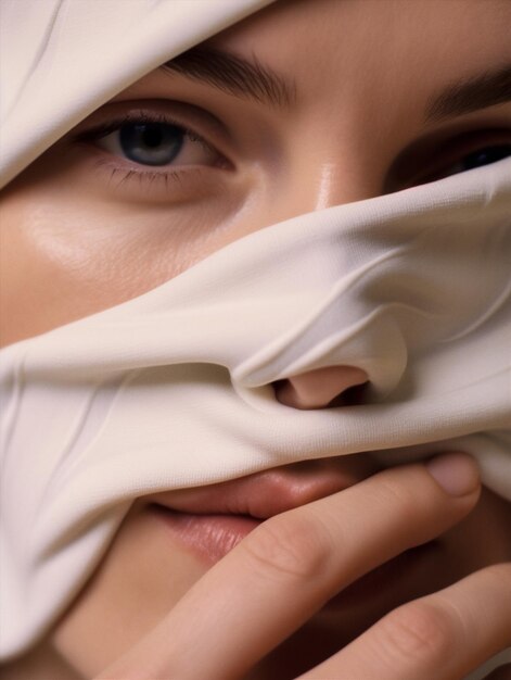 Foto vrouw blanke gezondheid schoonheid persoon jonge vrouwelijke huidverzorging gezicht generatieve ai