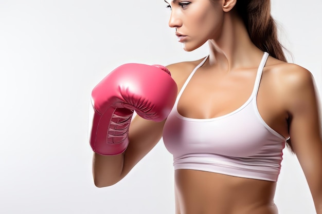 Vrouw Boxer zegt NEE tegen borstkankerBreast Cancer Awareness Month