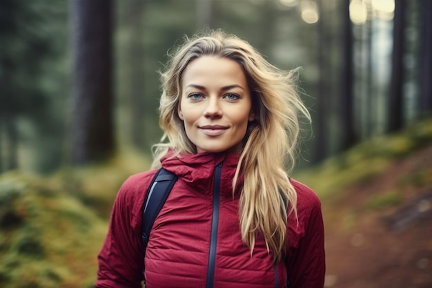 Vrouw buiten oefening persoon loopt gezonde fitness buiten sport fit runner Generatieve AI