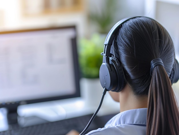 Vrouw die werkt in een callcenter