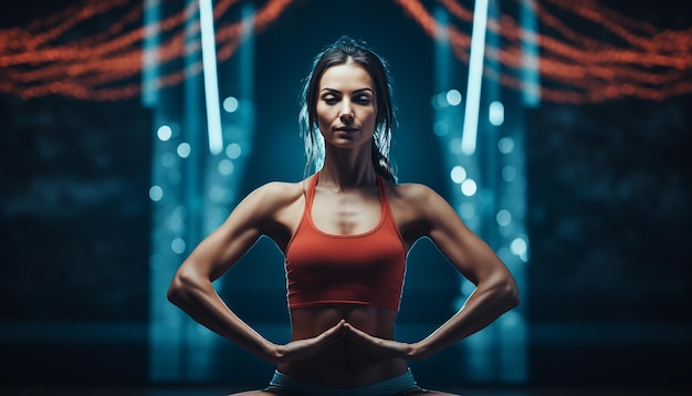 Vrouw doet yoga professionele redactionele fotoshoot