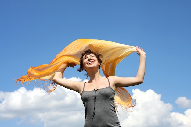 Foto vrouw en lucht