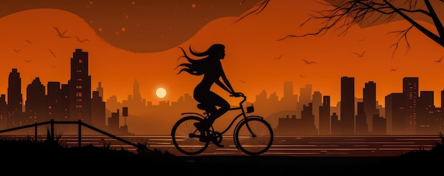 Vrouw fietsen