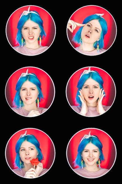 Vrouw gezicht samenstelling portret collage emotie