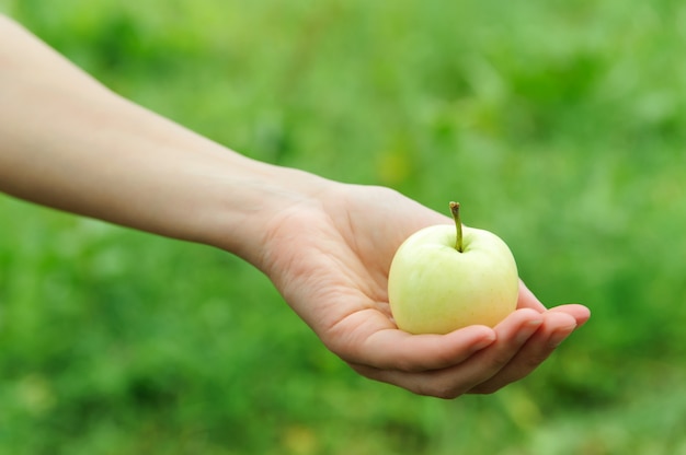 Vrouw hand met een appel