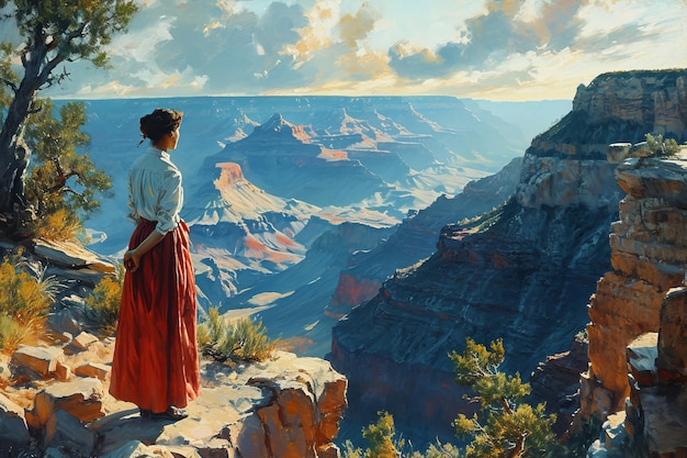 Vrouw in de Grand Canyon.