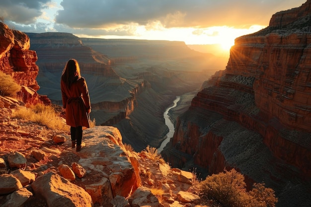 Vrouw in de Grand Canyon.