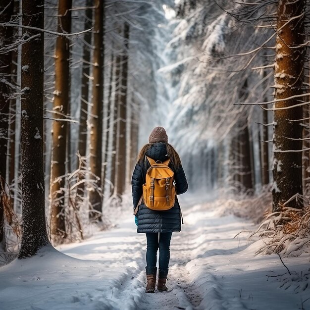 Vrouw in de winter warm