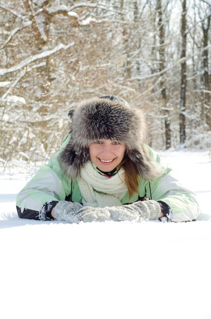 Vrouw in de winter