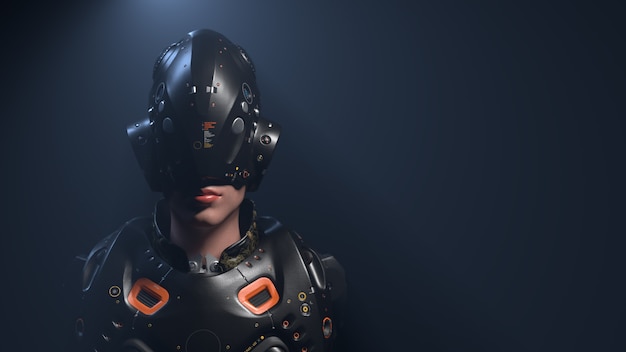 Vrouw in een VR-helm mensen van de futurexa