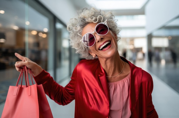 Foto vrouw in een winkelcentrum concept