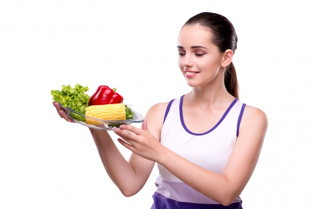 Vrouw in gezond eten concept