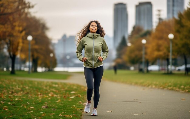 Foto vrouw in hardlooptoerusting