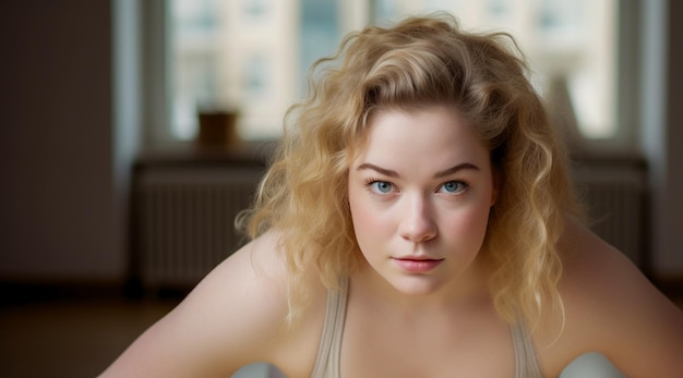 Vrouw in yoga-oefenkleding die push-ups doet