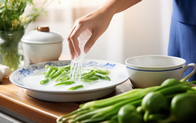 Vrouw koken in een keuken