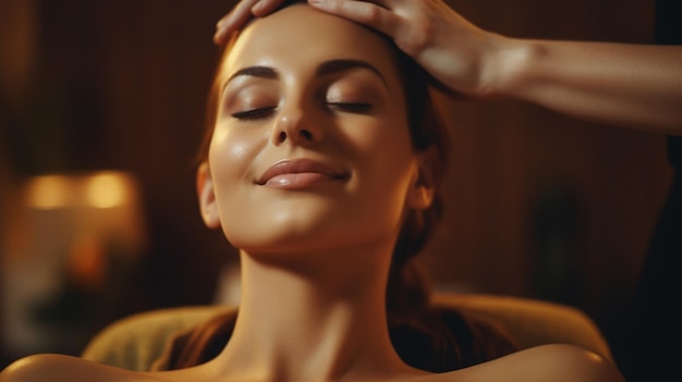 Vrouw krijgt een massage in een kuuroord