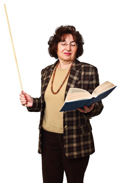 Vrouw leraar met boek