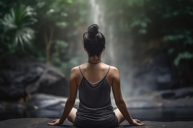 vrouw levensstijl evenwichtig oefenen mediteren en zen