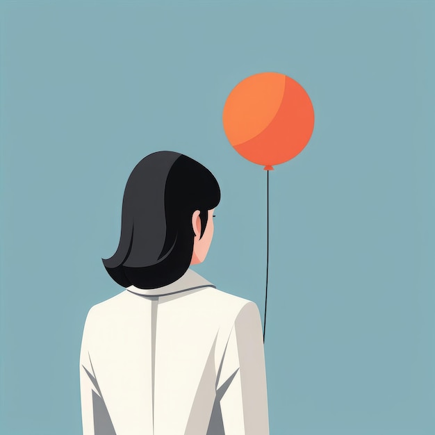 Foto vrouw met ballonnen vector illustratie vrouw met ballonnen vector illustratie vrouw in medi
