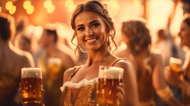 Vrouw met bier Generatieve AI