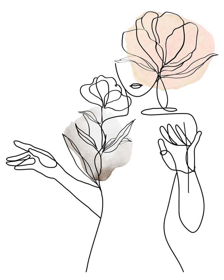 Foto vrouw met bloemen