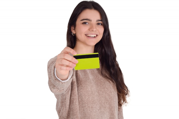 Vrouw met creditcard