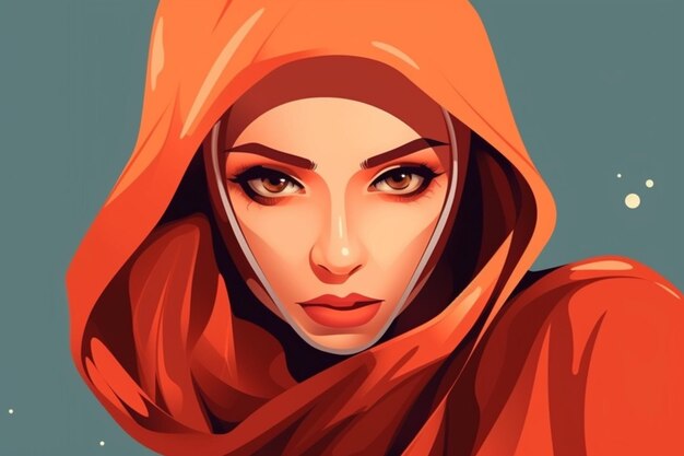 Vrouw met een hijab clip art Generatieve AI