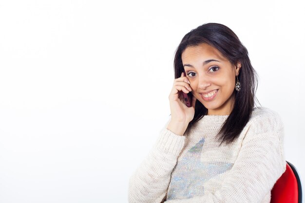 Vrouw met een smartphone