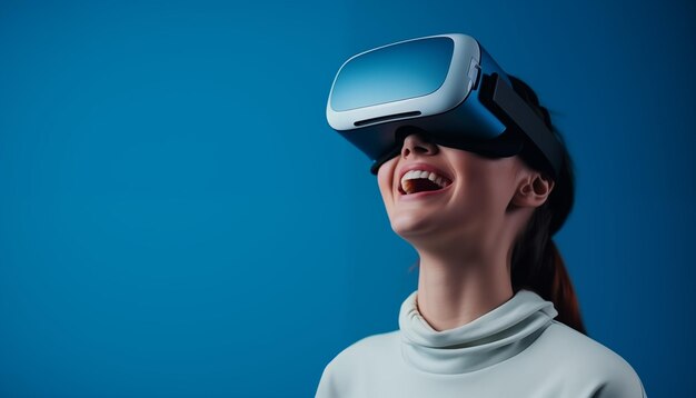 Vrouw met een VR-bril.