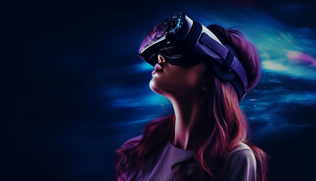 Vrouw met een VR-bril.