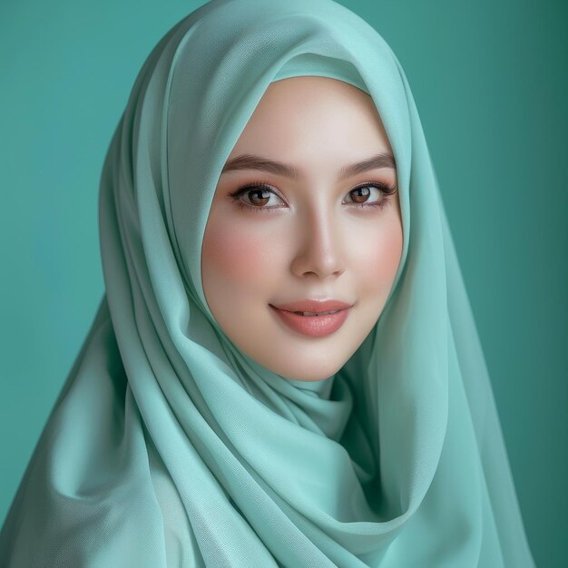 Vrouw met groene hijab