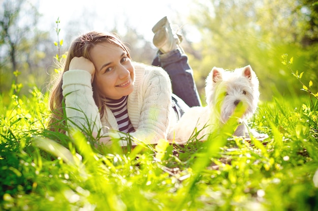 vrouw met hond