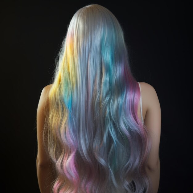 Foto vrouw met lang ombre haar