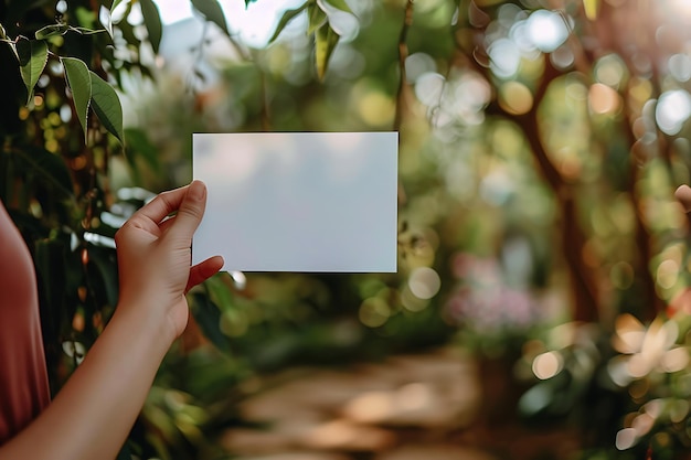 Foto vrouw met teken op wit papier