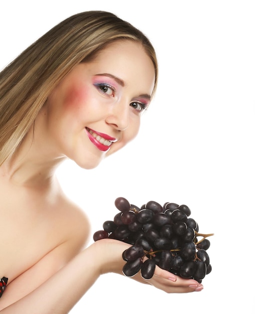 Vrouw met tros druiven