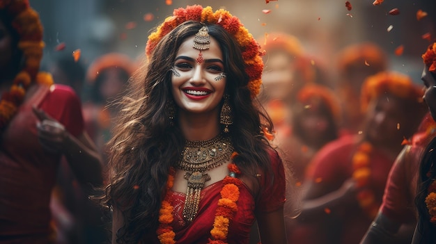 Vrouw op het festival van Telangana