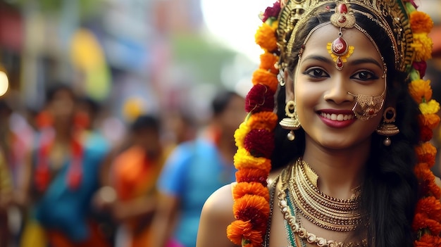 Vrouw op het festival van Telangana