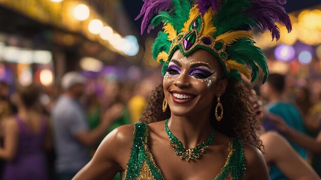 Vrouw op het Mardi Gras carnaval