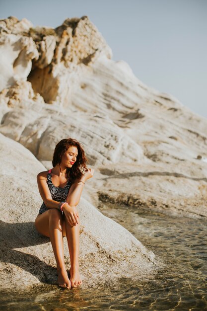 Vrouw op het strand