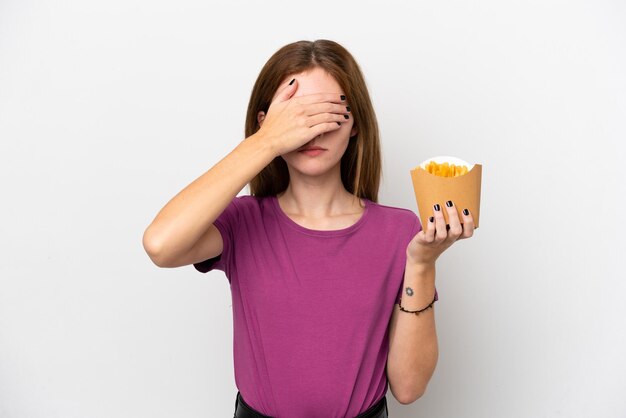 vrouw over geïsoleerde achtergrond