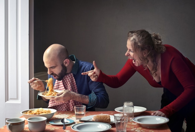 Vrouw ruzie met haar man