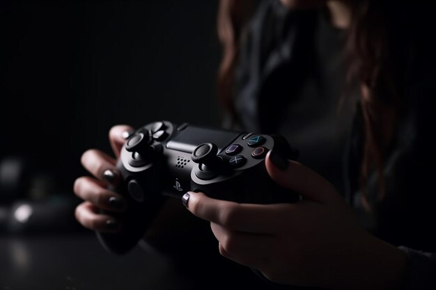 Foto vrouw speelt met controller medium shot