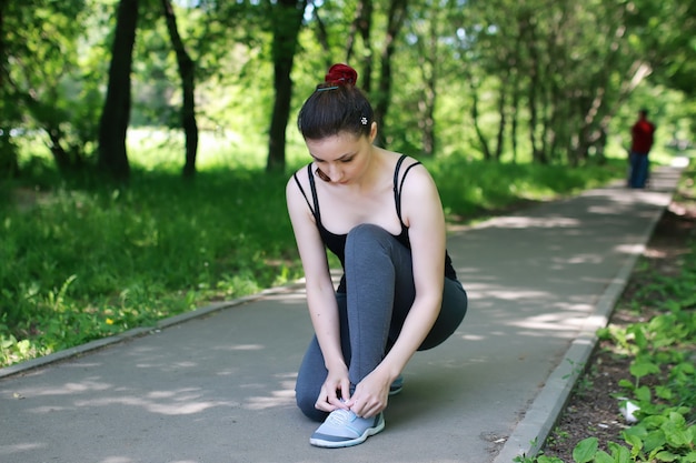 Vrouw sport boom starten