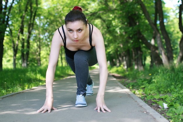 Vrouw sport boom starten