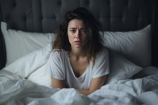 Vrouw thuis in bed met chronisch vermoeidheidssyndroom