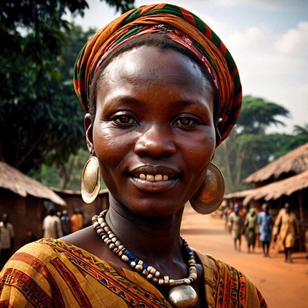 Foto vrouw uit de centraal-afrikaanse republiek typische nationale burger