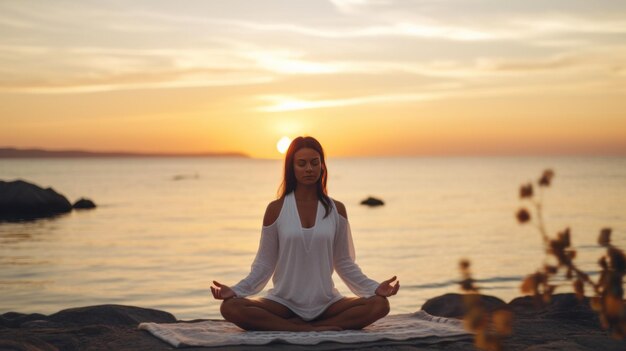 Vrouw Yoga Illustratie AI GenerativexA