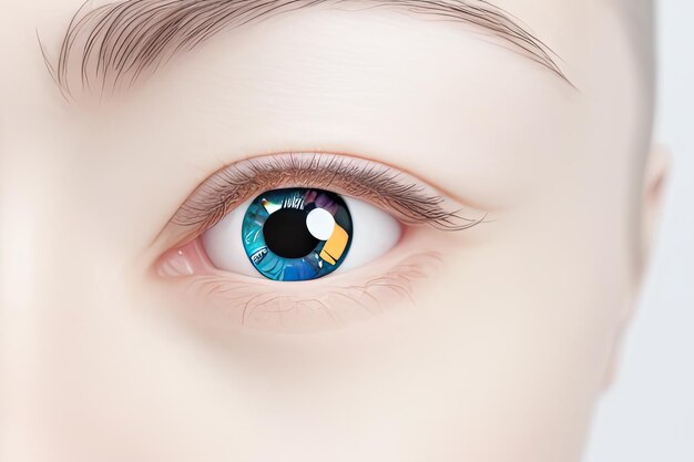 Vrouwamprsquos oog met slimme contactlens