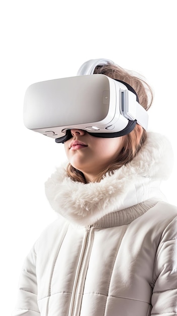 Vrouwelijk kind met een virtual reality headset